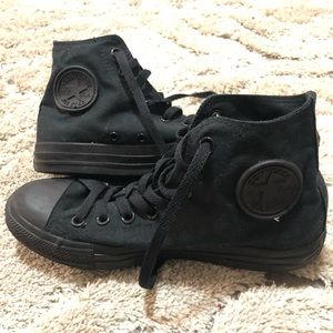 All black high top converse